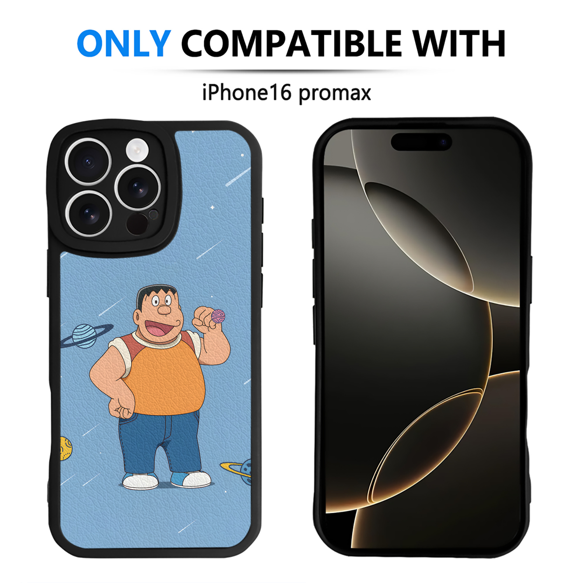 （画像用） ドラえもん Doraemon 【iPhone 16シリーズ対応】シリコンスマホケース（レザー調） 材質：シリコン